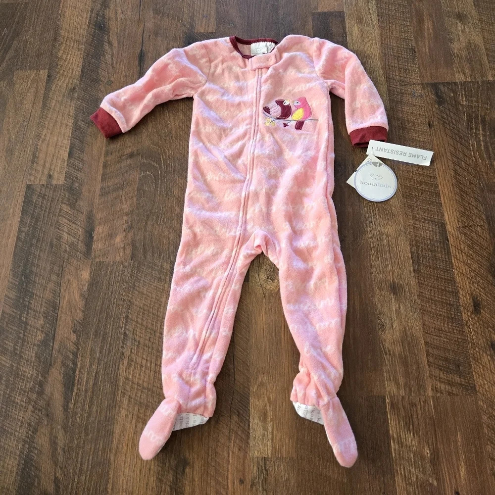 Nwt Koala Kkids Pink Footy Pajamas Zipper Closure Size 18months